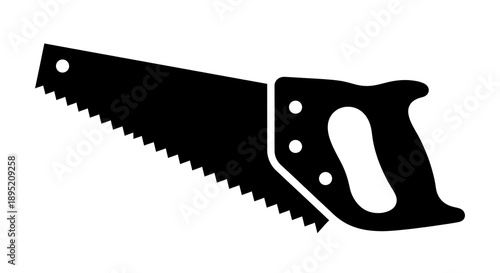 Black silhouette of a handsaw tool.
