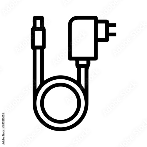 Power adapter and cable icon