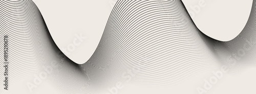 Abstract vector background with black wavy lines. modern