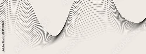 Abstract vector background with black wavy lines. poster