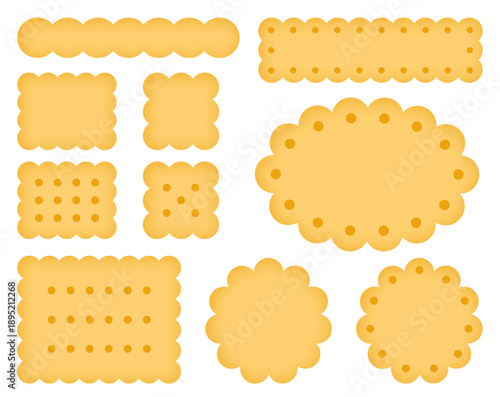Cookie and biscuit icon collection. vector color illustration