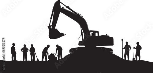 Heavy Machinery Operations: Excavator and Ground Crew