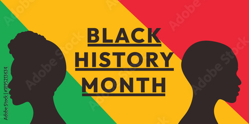 Black history month. Happy black history month banner and background
