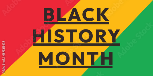 Black history month. Happy black history month banner and background