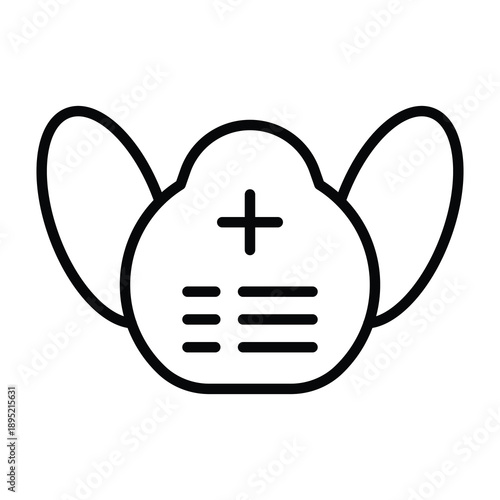 Medical Mask Icon, Medical And Healthcare Related Lineal Style Vector Icon.