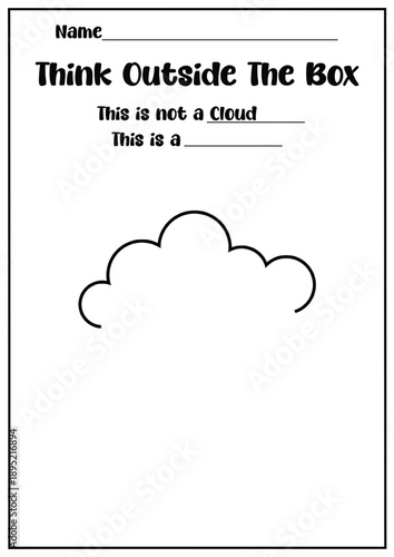 Think Outside The Box Creative Worksheet Set, Kids Imagination Activity Cards, Children Drawing Prompt Sheets, Printable Creative Thinking Exercise