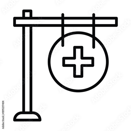 Medical Sign Board Signboard vector icon. Medical And Healthcare Related Lineal Style Vector Icon.
