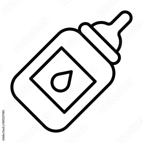Baby bottle vector Icon, Product to feed newborn or infant with milk. Baby element, Medical And Healthcare Related Lineal Style Vector Icon.
