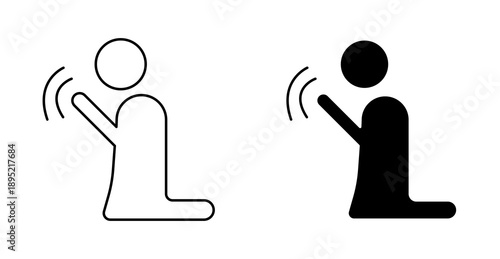 Muslim Prayer Time ,Worship Line Icon