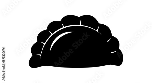 Black Dumpling Icon Simple Silhouette Design.