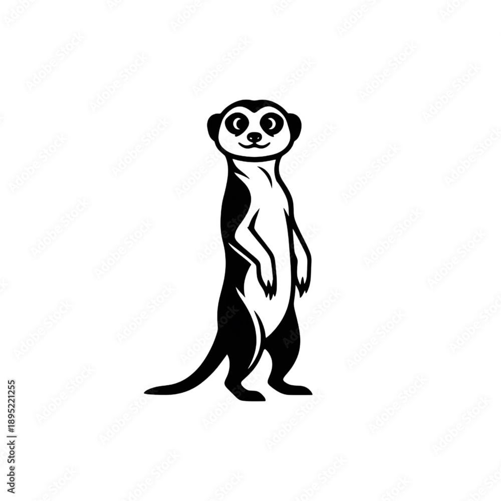 Obraz premium standing meerkat silhouette wild african animal suricate vector illustration