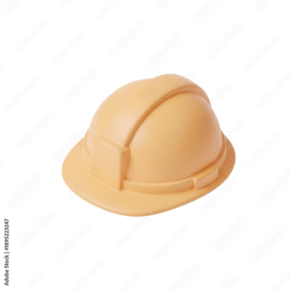 Fototapeta premium Yellow construction safety helmet isolated on a plain white background.