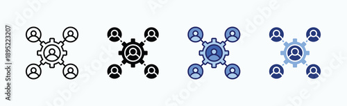 Stakeholder Icon Sheet Multiple Style Collection Isolated Vector