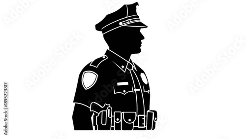Cartoon style  police  officer vector illustration