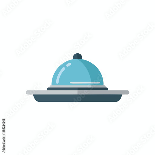 Teal Serving Dish with Dome Lid on White Background