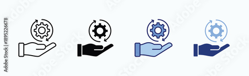 Management Icon Sheet Multiple Style Collection Isolated Vector