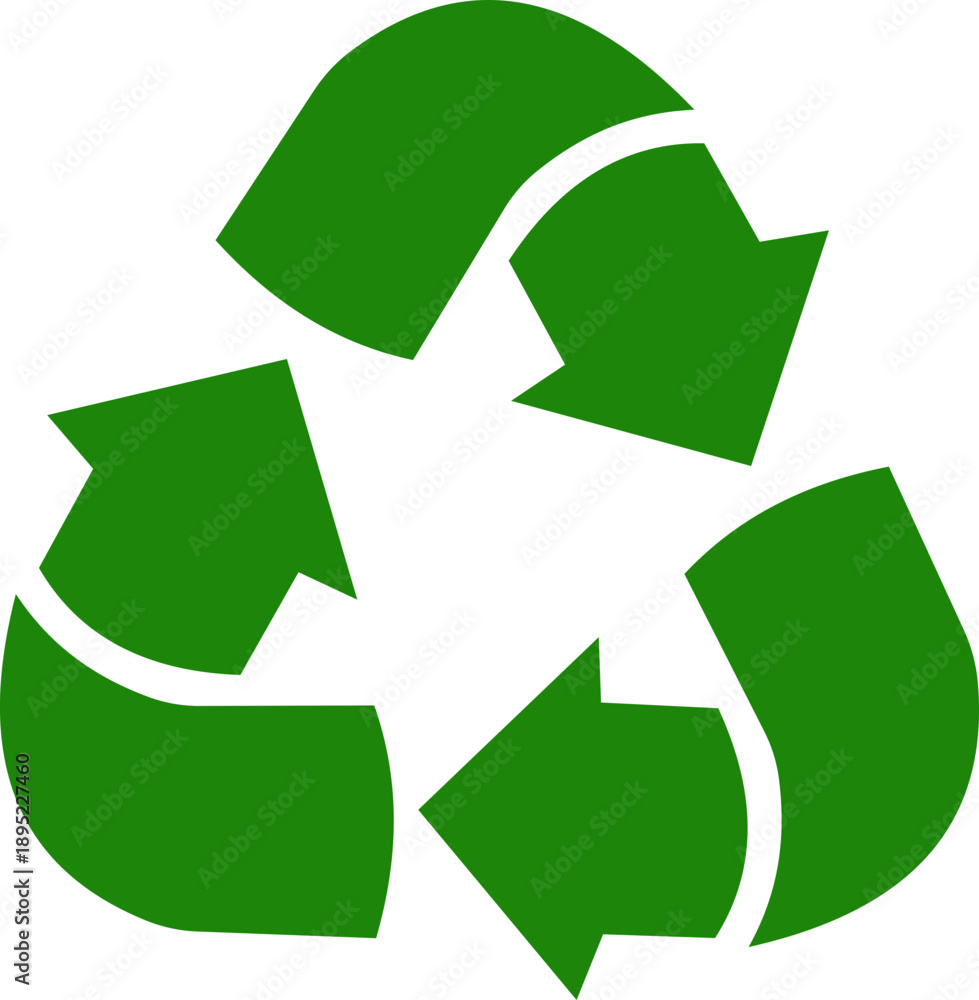 Obraz premium Recycle symbol vector icon. Black recycling sign with three arrows. Eco-friendly concept for ecology and environment. Reduce, reuse, recycle. Sustainable waste management.