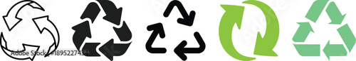 Set recycle sign or packaging sign for products. Period After Opening PAO label. Green dot recycling symbol. Recycling Codes. Don't litter sign. Vector Illustration
