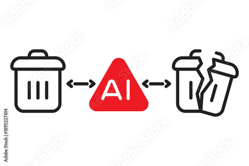 AI Disrupting System Line Icon Vector for Business Technology App Website