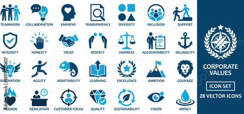 icons featuring diversity inclusion teamwork and professional leadership pictograms for company culture