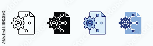 Procedure Icon Sheet Multiple Style Collection Isolated Vector