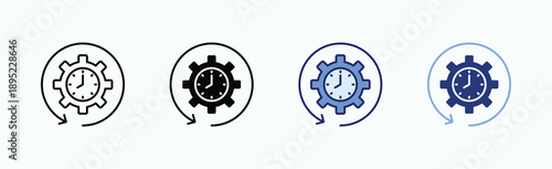 Consistency Icon Sheet Multiple Style Collection Isolated Vector