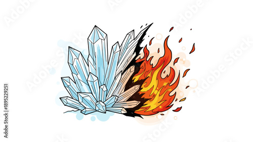 Ice crystals and fiery flames in dynamic contrast