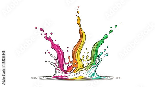 Vibrant splash of colorful paint with dynamic abstract design