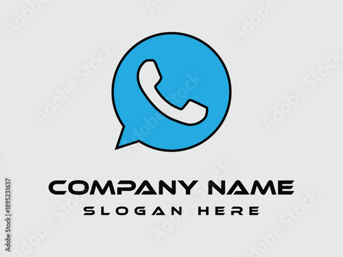 Blue volumetric WhatsApp icon isolated on offwhite background,Phone in bubble chat Icon,Social media app round button, logo, sign and symbol