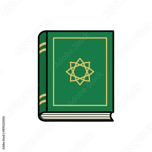 Green Holy Quran Book with Gold Star Ornament