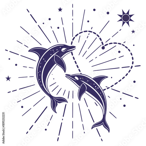 Two stars colliding to create a heart-shaped explosion in the cosmos, symbolizing a powerful, energetic celestial event and union.