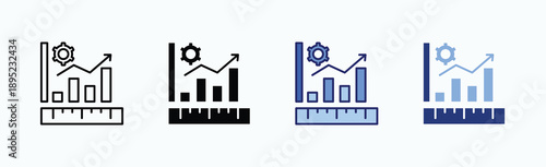 Measurement Icon Sheet Multiple Style Collection Isolated Vector