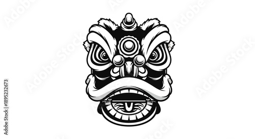 Traditional Maori Carving Tribal Mask Design.