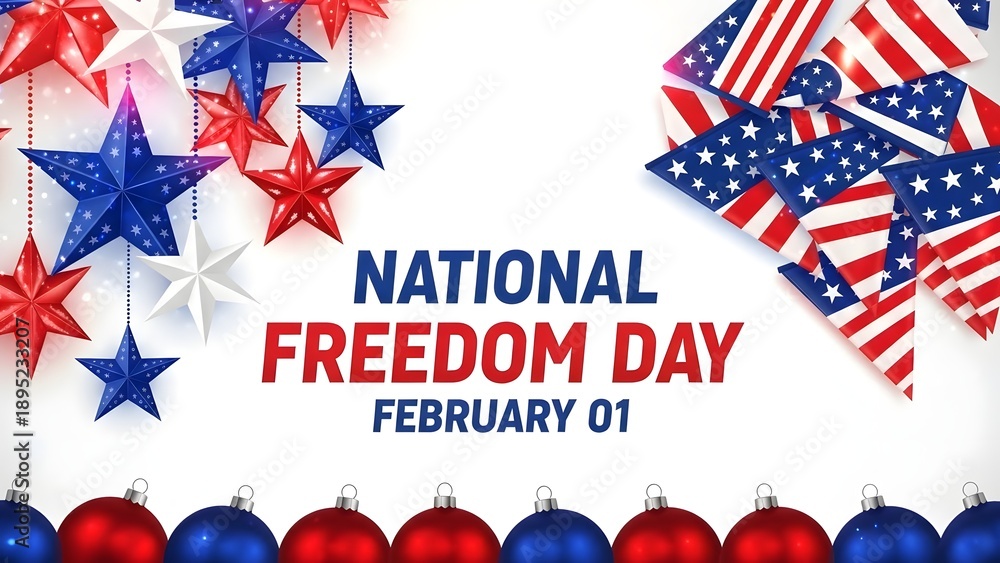 Fototapeta premium National freedom day celebrations on february 1st usa