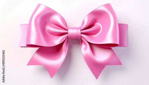 Wallpaper Mural Realistic pink bow on white background. Decorative satin ribbon element for social Torontodigital.ca