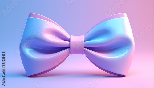 Wallpaper Mural 3d bow tie in pink and blue colors. In cartoon style. 3d rendering illustration. Torontodigital.ca