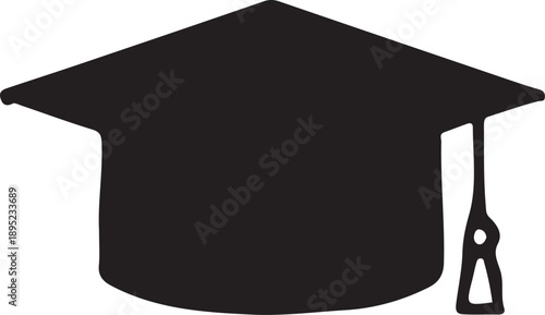 Graduation cap on transparent background.Education cap vector icon, graduation symbol.