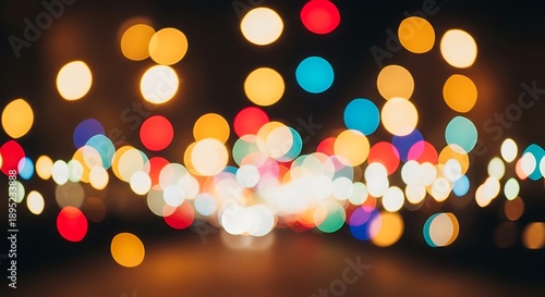 Wallpaper Mural Blurred colorful lights create a magical bokeh effect at night. Torontodigital.ca