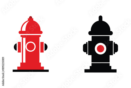 Fire Hydrant Silhouette Emergency Water Supply Safety Icon Design