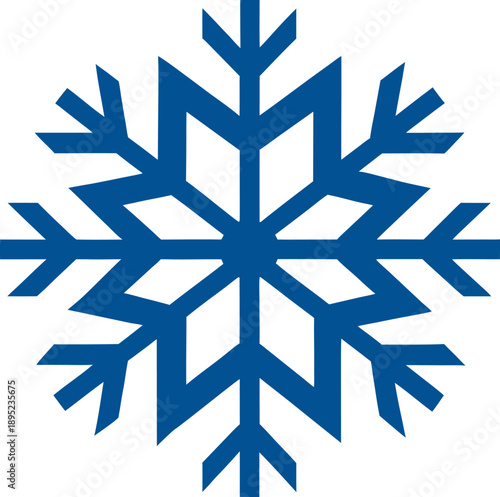 Intricate Geometric Blue Winter Snowflake Icon