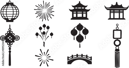 chinese new year decoration icons