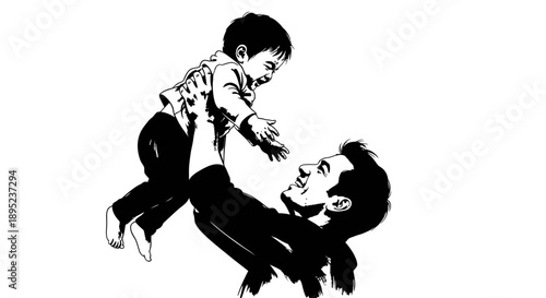 Dynamic martial arts duel between two skilled fighters Vector