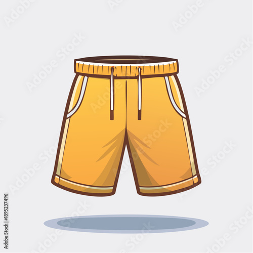 Yellow athletic shorts with drawstring waist and side pockets viewed from the front on a neutral background