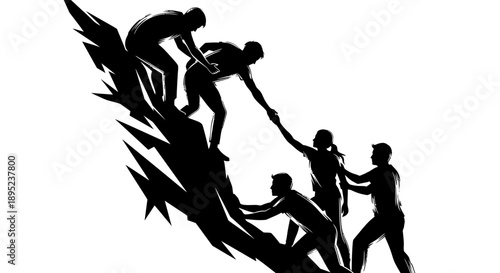 Teamwork and collaboration in action Vector