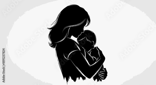 A tender moment between a mother and her child Vector