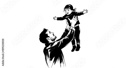 Father and daughter sharing a joyful moment Vector