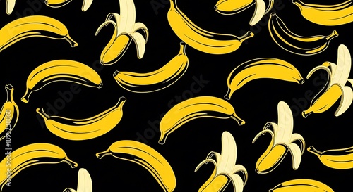 Wallpaper Mural Numerous bright yellow bananas are arranged in a lively pattern. Torontodigital.ca