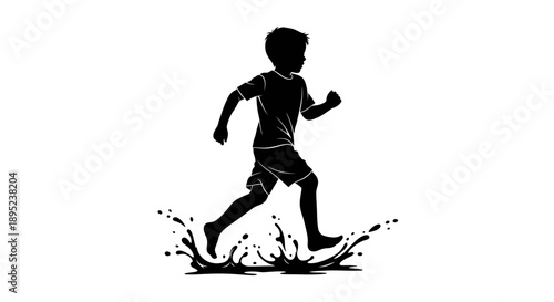 Dynamic silhouette of a runner in motion Vector