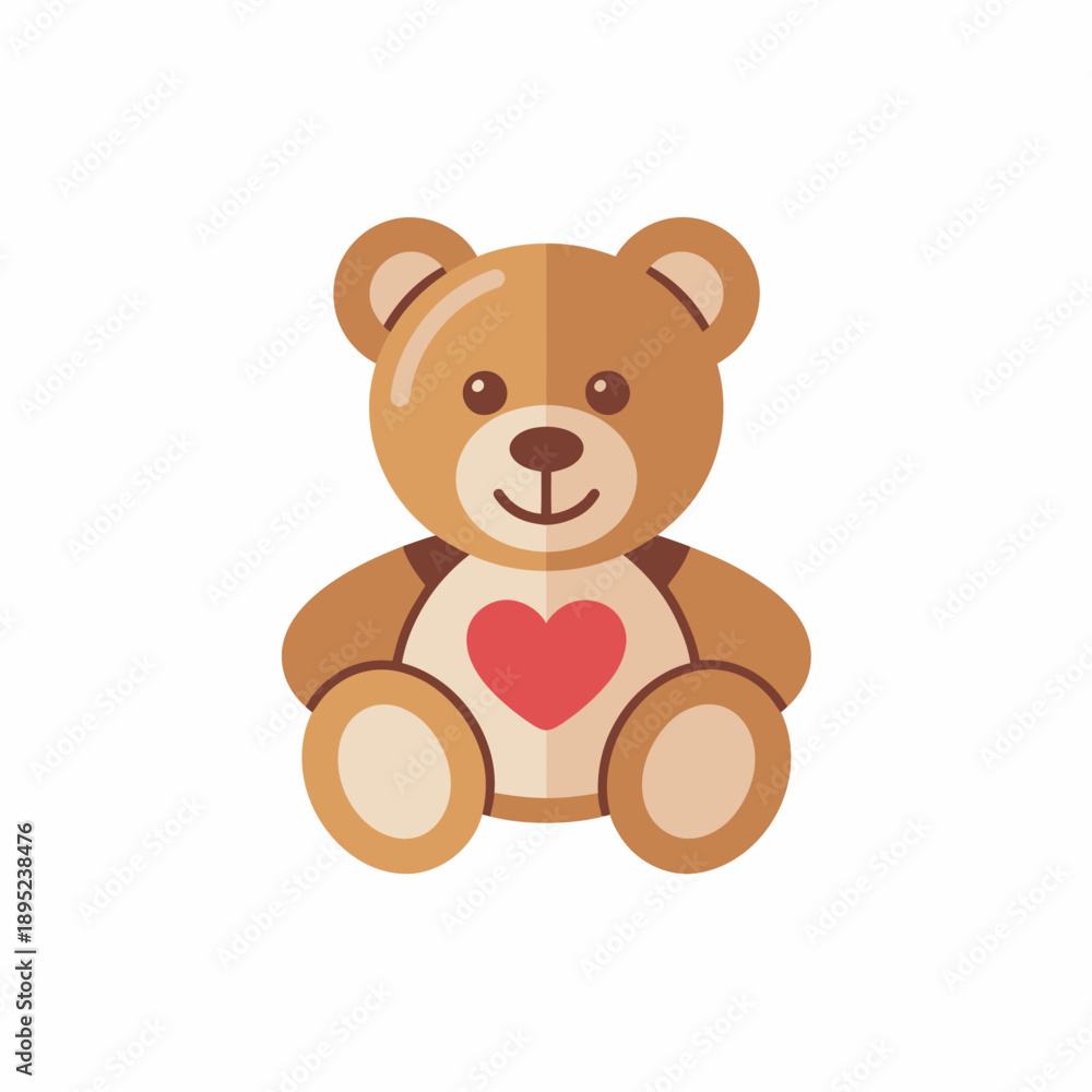 Fototapeta premium Cute brown teddy bear with heart on chest plush toy