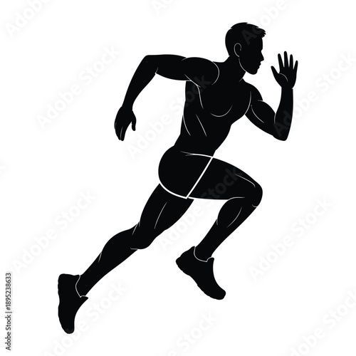 Silhouette of a person running in athletic position